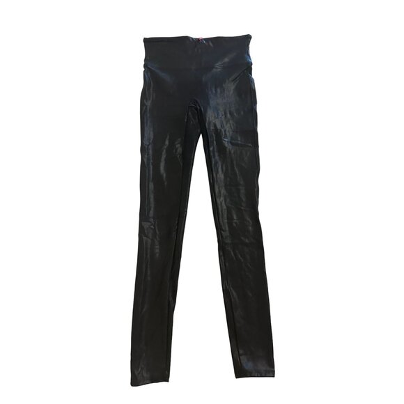 SPANX Womens Black Metallic Skinny Leggings Size Small - Picture 3 of 7